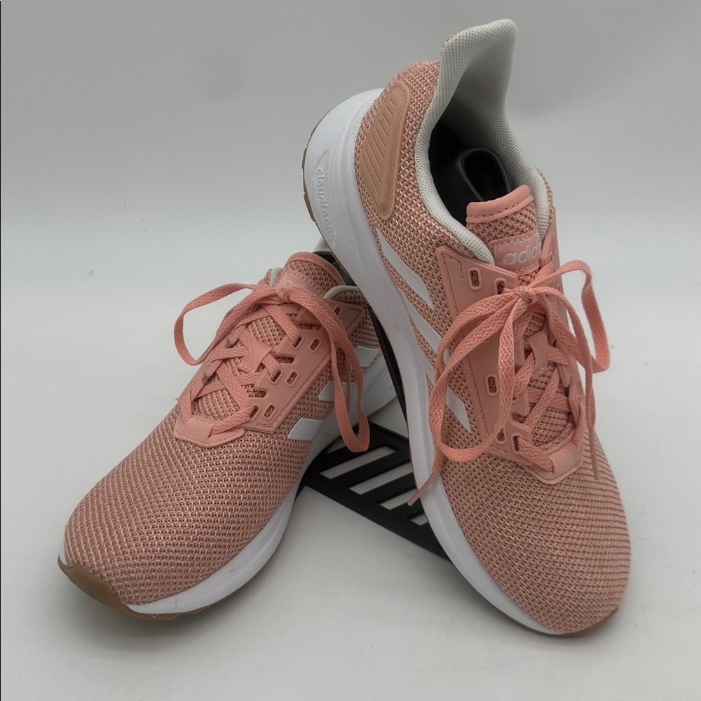 adidas Women’s Peach White Duramo 9 Low Top Lace Up Running Sneaker Size US 8